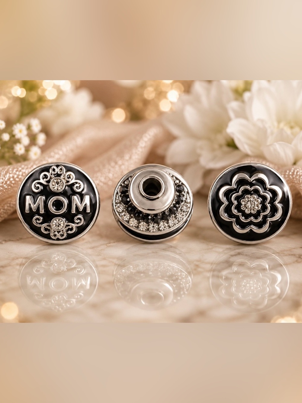 Black and Silver 'MOM' original dots